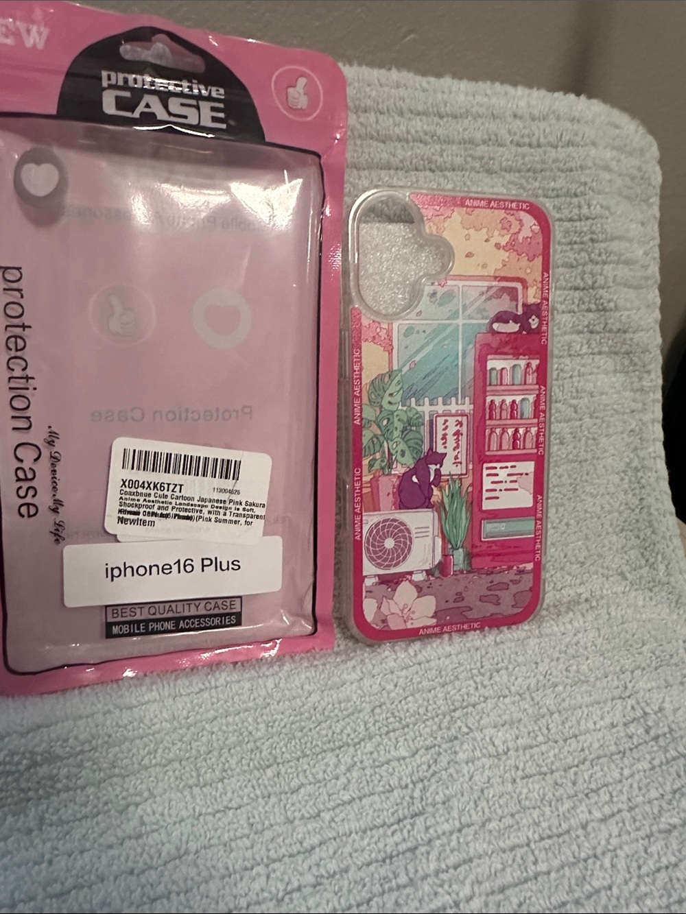 Phone Case for iPhone 16 Plus - Pink Anime Aesthetic Design MagSafe charging.